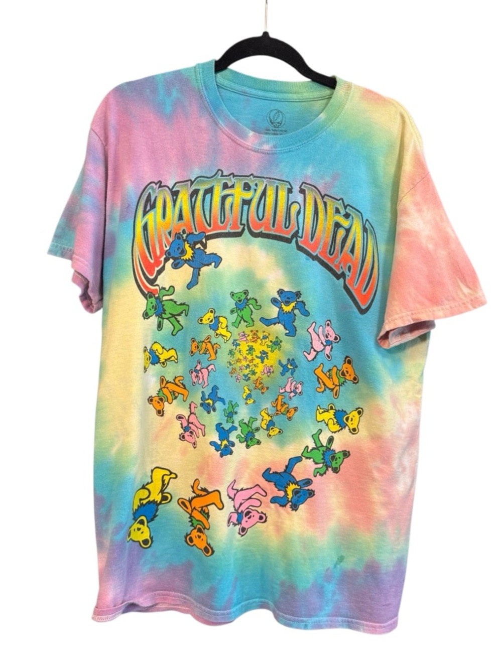 Grateful Dead Tie-Dye Dancing Bears Tee - Pink, Blue, Yellow, Green, Purple